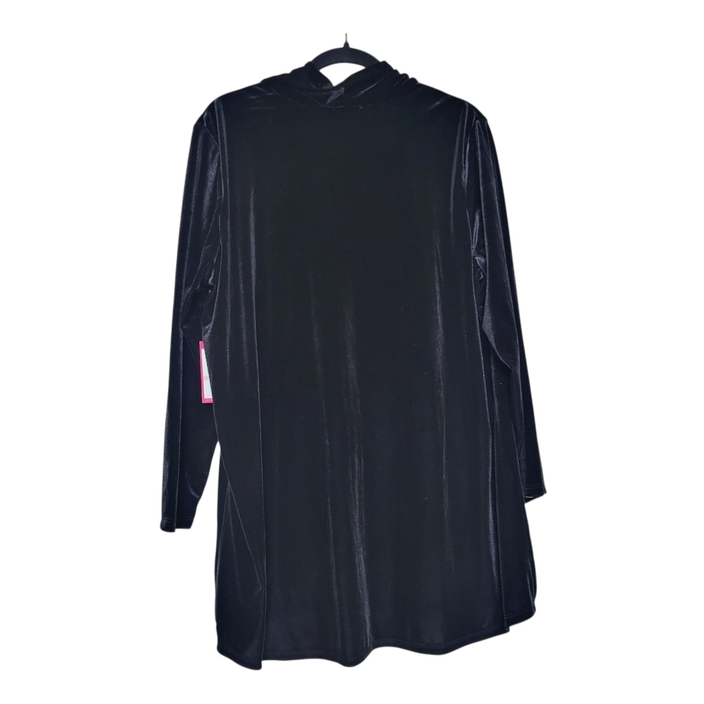 Vince Camuto Womens Plus 2X Velvet Open Front Chic Cardigan layer Black New $79 - Picture 4 of 7